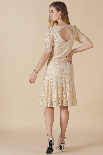 Gipsy Cream Net Fabric Dress