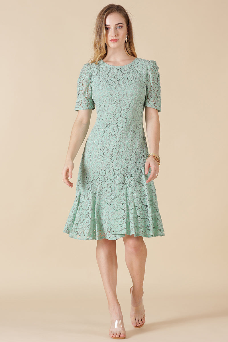 Gipsy Green Net Fabric Dress