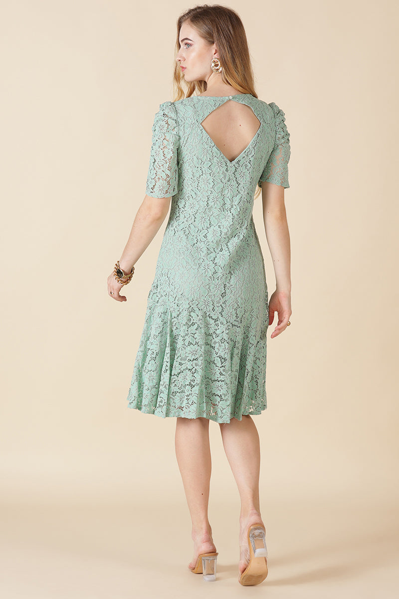 Gipsy Green Net Fabric Dress