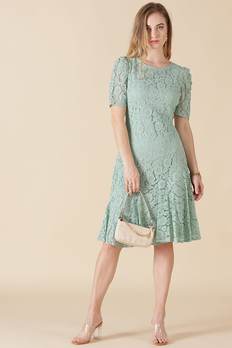 Gipsy Green Net Fabric Dress