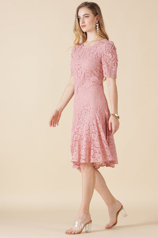 Gipsy Pink Net Fabric Dress
