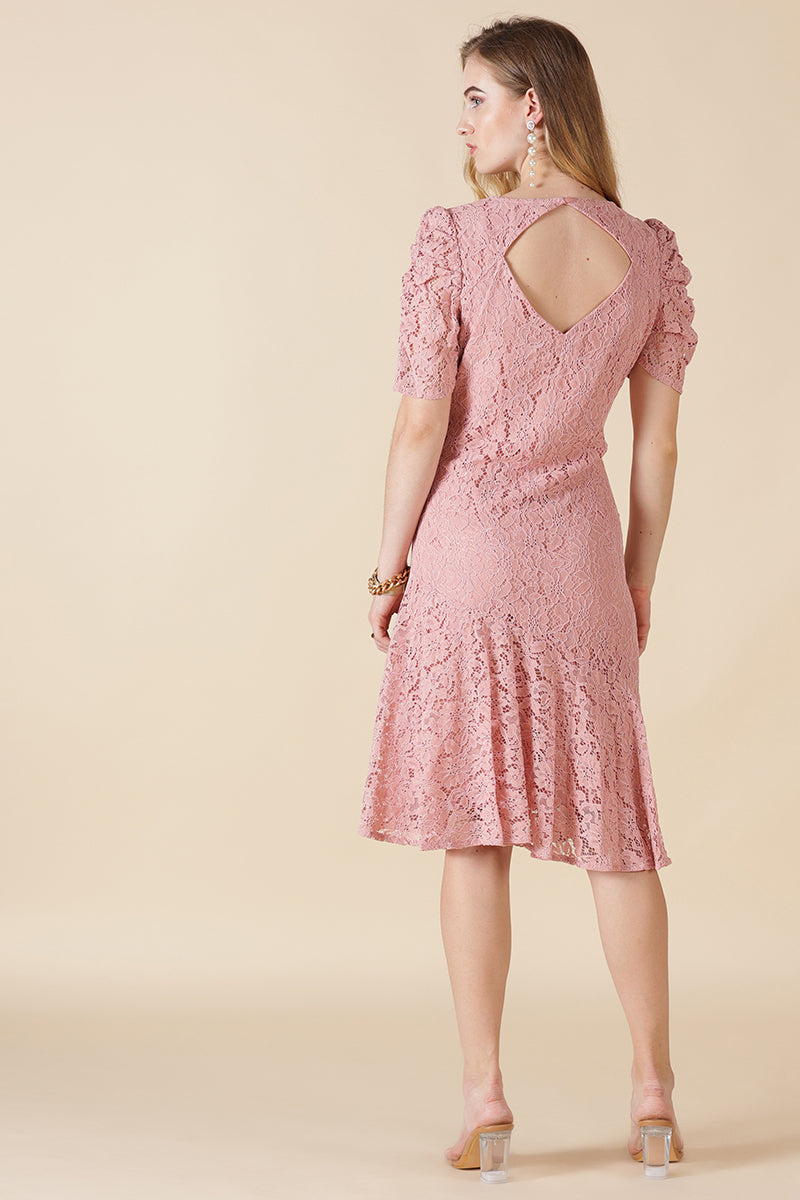 Gipsy Pink Net Fabric Dress