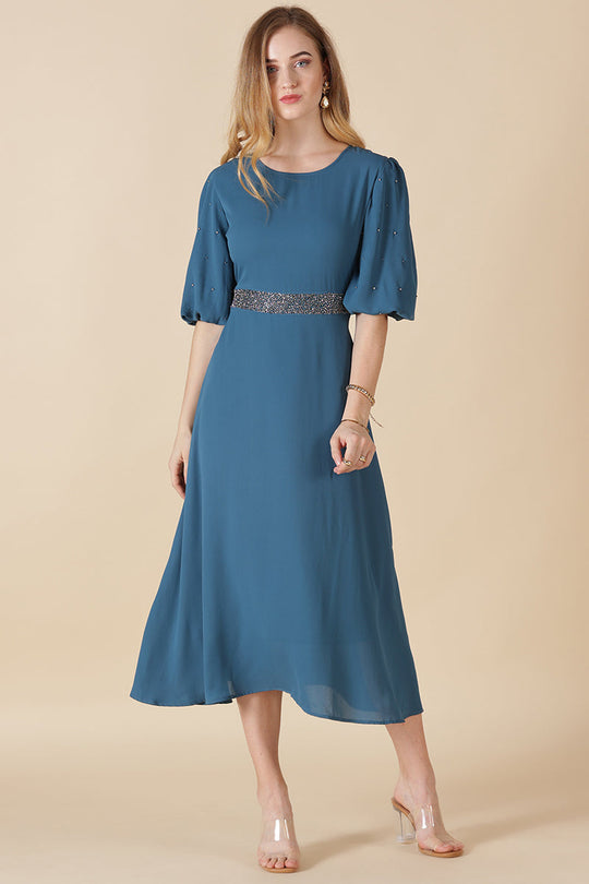 Gipsy Sage Blue Polyester Dress