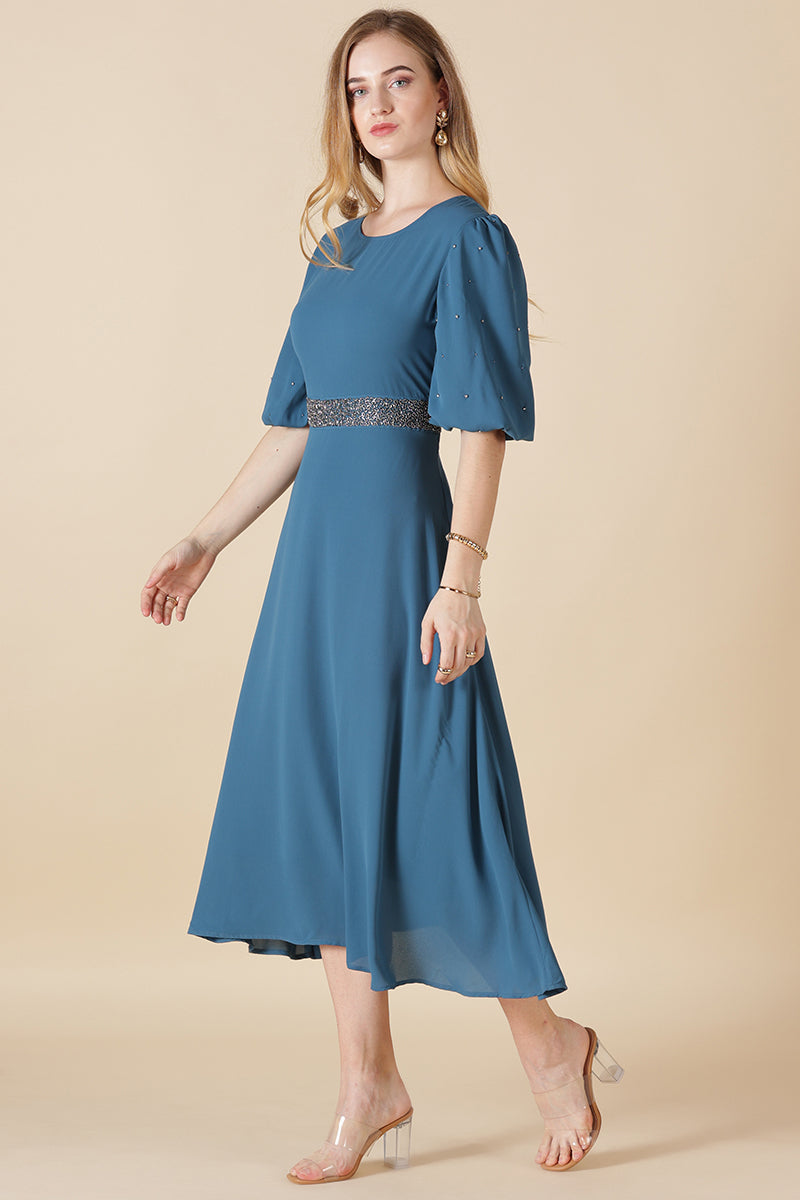 Gipsy Sage Blue Polyester Dress