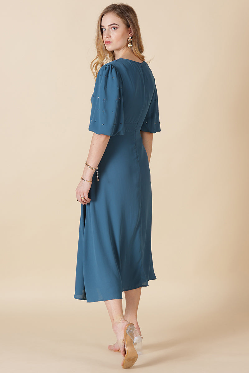 Gipsy Sage Blue Polyester Dress