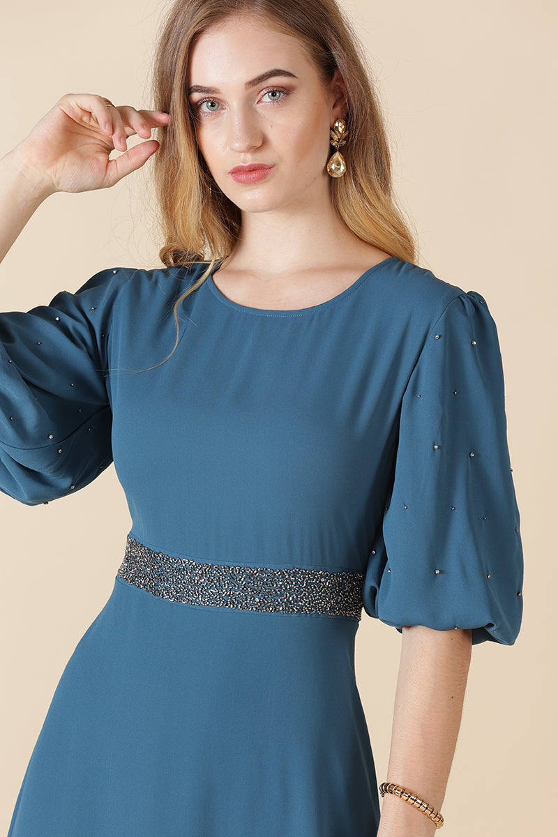 Gipsy Sage Blue Polyester Dress