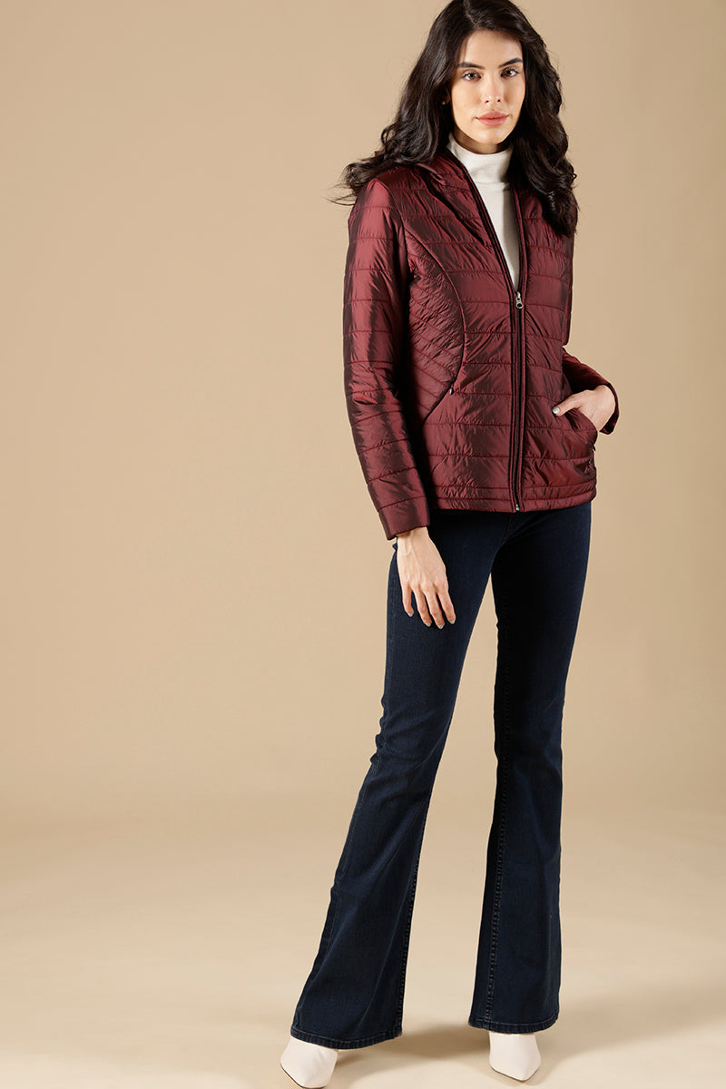 Gipsy Burgandy Polyester Jacket