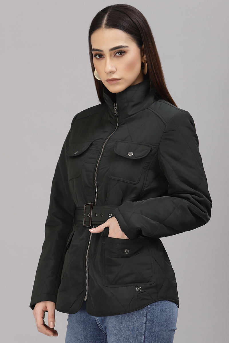 Gipsy Bottle Green Polyester Jacket