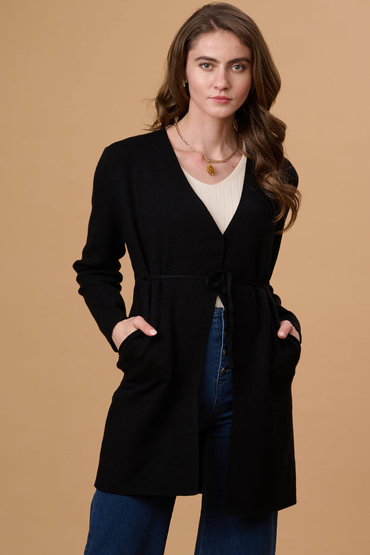 Gipsy Black  Long Cardigan