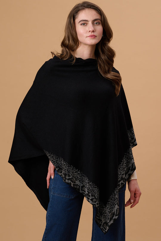 Gipsy Black  Acrylic Poncho