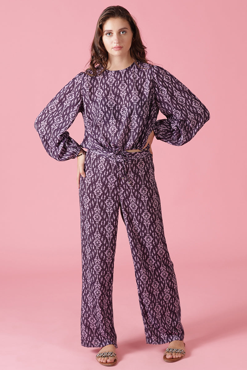 Gipsy Wine Georgette Co-Ord Top