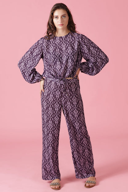 Gipsy Wine Georgette Co-Ord Top