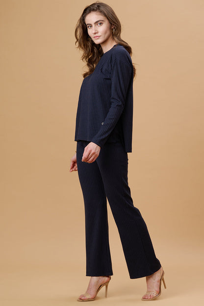 Gipsy Navy Poly Knit Co-Ord Top