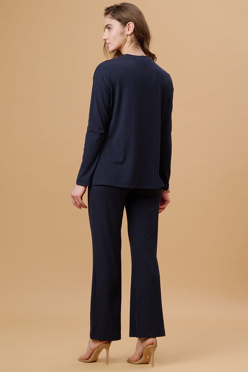 Gipsy Navy Poly Knit Co-Ord Top