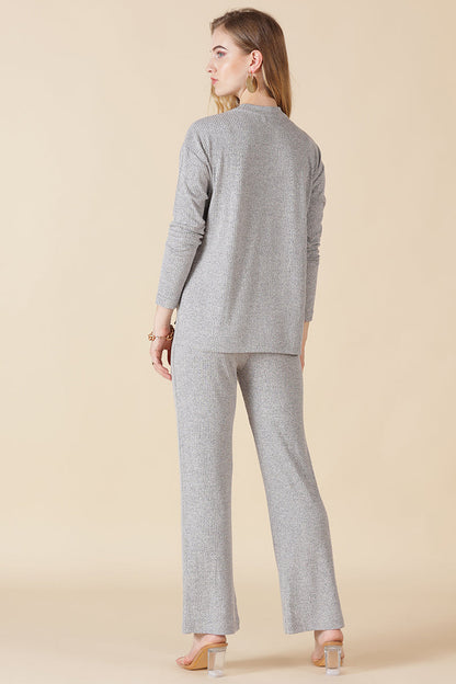 Gipsy Grey Poly Knit Co-Ord Top