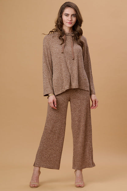 Gipsy Brown Poly Knit Co-Ord Top