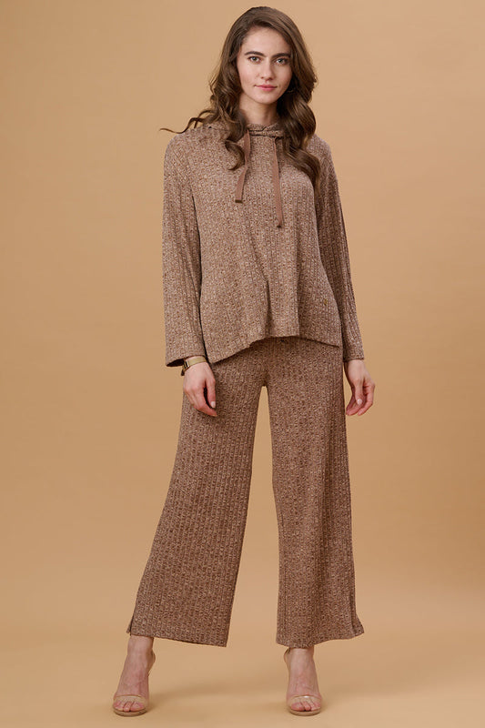 Gipsy Brown Poly Knit Co-Ord Top