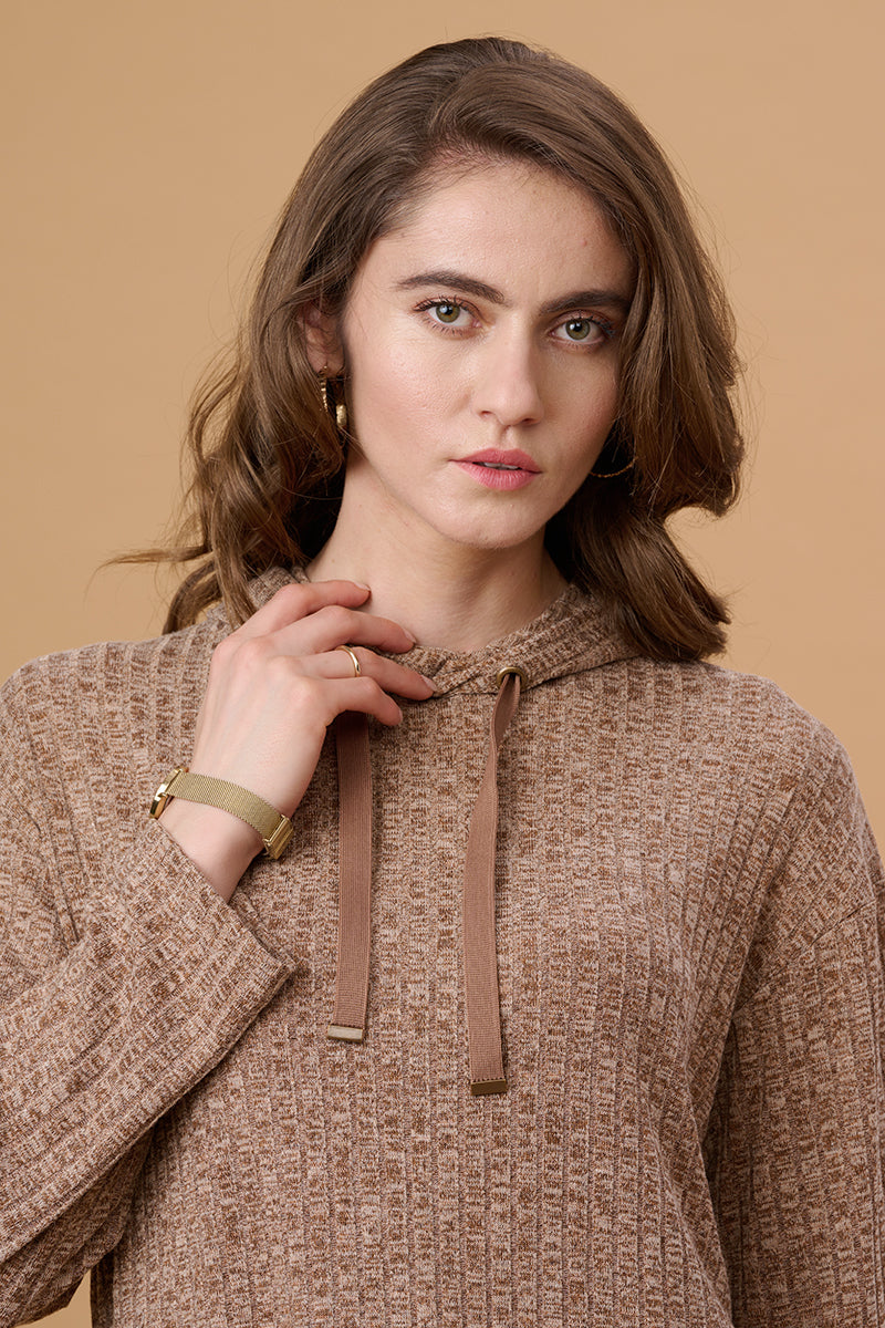 Gipsy Brown Poly Knit Co-Ord Top