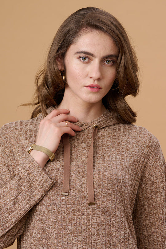 Gipsy Brown Poly Knit Co-Ord Top