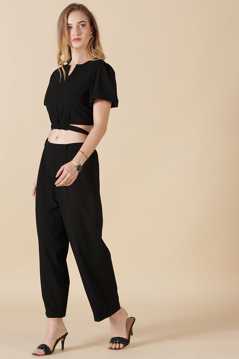 Gipsy-Black Georgette Co-Ord Top