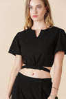 Gipsy-Black Georgette Co-Ord Top