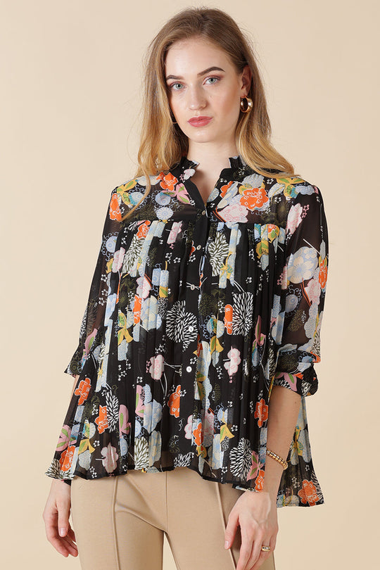 Gipsy Black Georgette Shirt