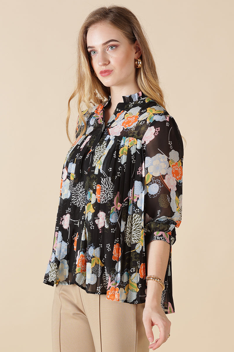 Gipsy Black Georgette Shirt