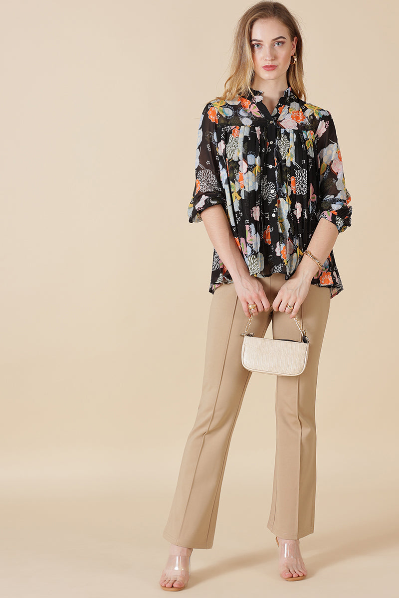 Gipsy Black Georgette Shirt
