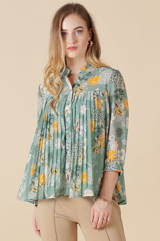 Gipsy Jade Green Georgette Shirt