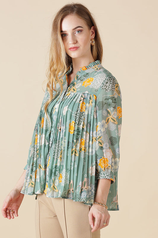 Gipsy Jade Green Georgette Shirt