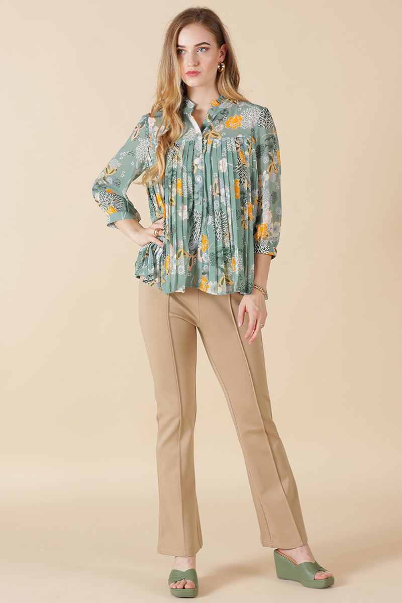 Gipsy Jade Green Georgette Shirt