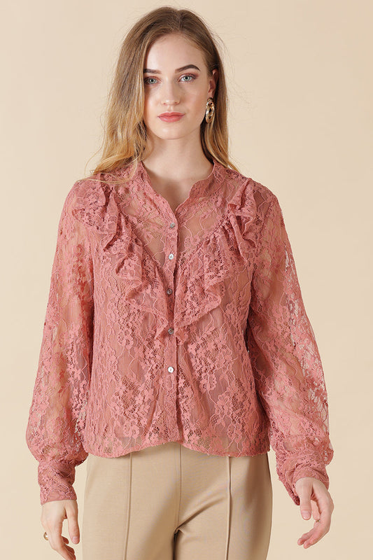 Gipsy Dusky Pink Net Fabric Shirt