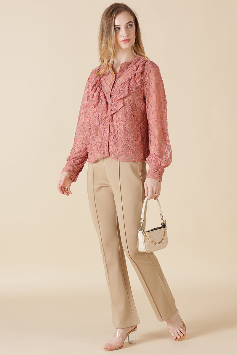Gipsy Dusky Pink Net Fabric Shirt