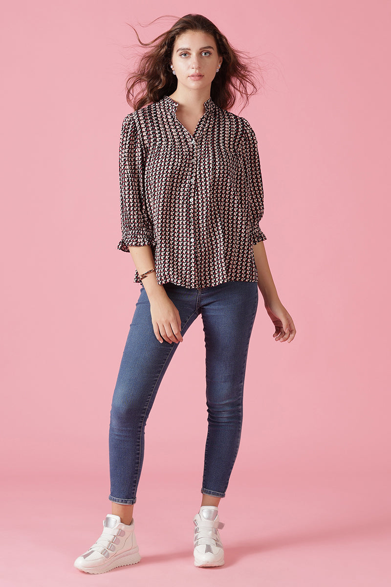 Gipsy Black Rayon Shirt