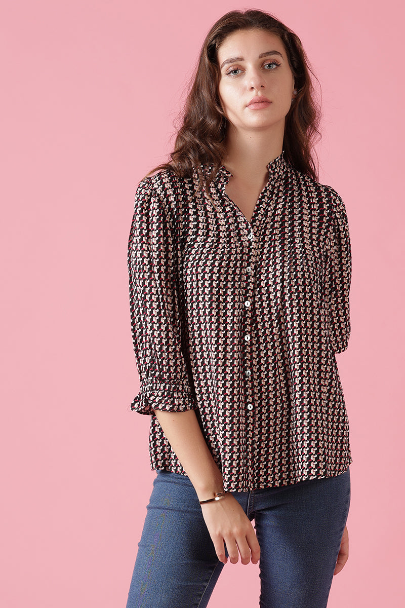 Gipsy Black Rayon Shirt