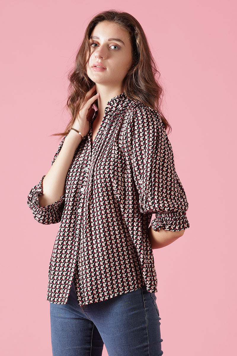Gipsy Black Rayon Shirt