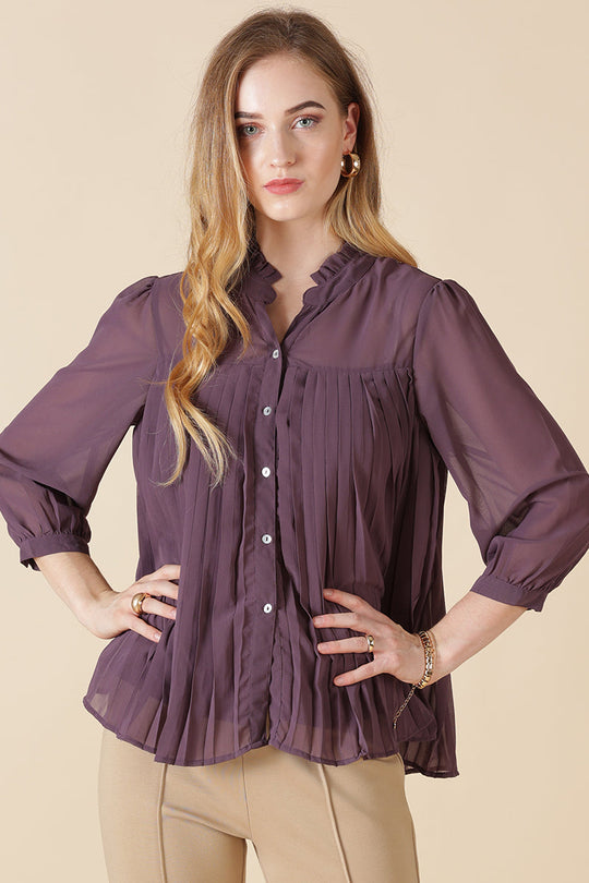 Gipsy Aubergine Georgette Shirt