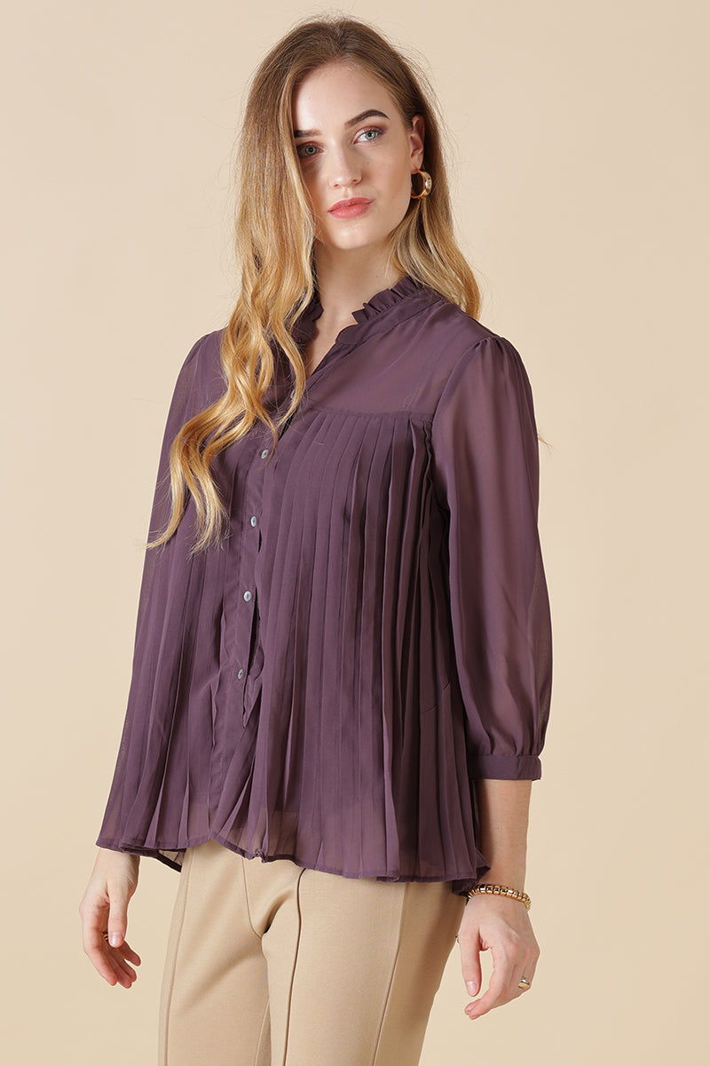 Gipsy Aubergine Georgette Shirt