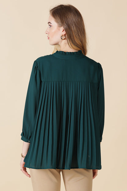Gipsy Bottle Green Georgette Shirt