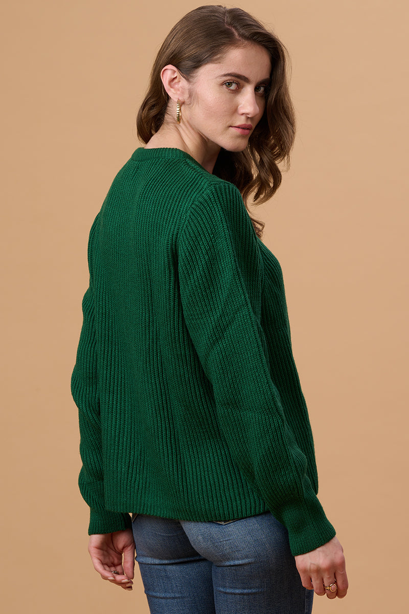 Gipsy Bottle Green Acrylic Sweater