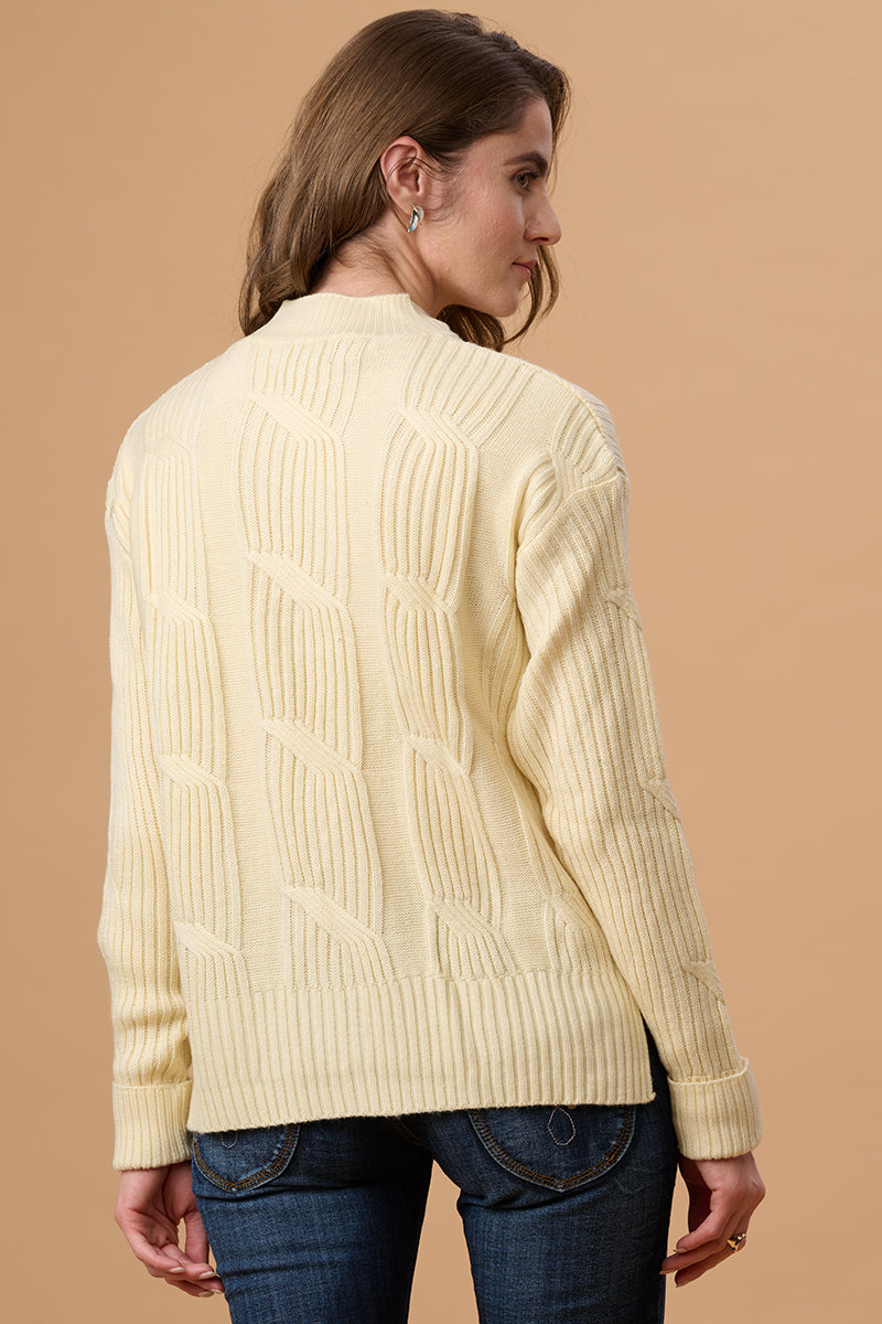 Gipsy Off White Acrylic Sweater