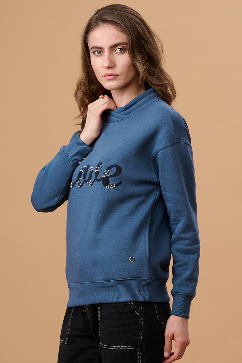 Gipsy Blue grey Polyester Sweat Shirt
