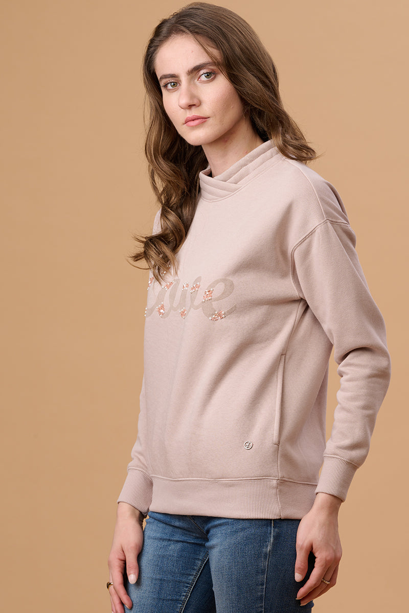 Gipsy Pink Clay Polyester Sweat Shirt