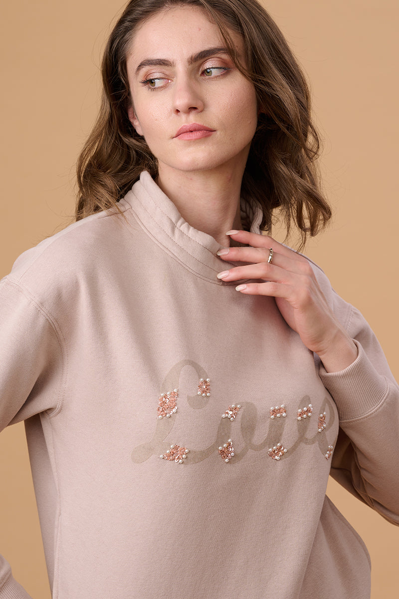 Gipsy Pink Clay Polyester Sweat Shirt
