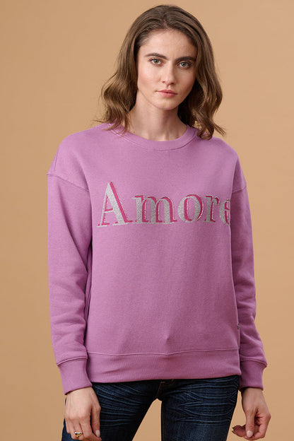 Gipsy Lilac Polyester Sweat Shirt