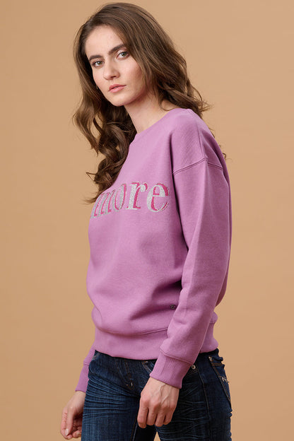 Gipsy Lilac Polyester Sweat Shirt