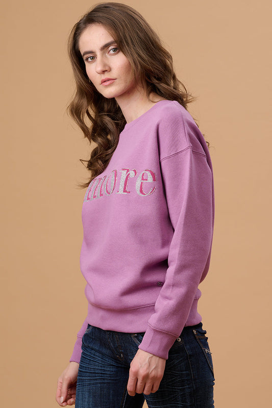Gipsy Lilac Polyester Sweat Shirt
