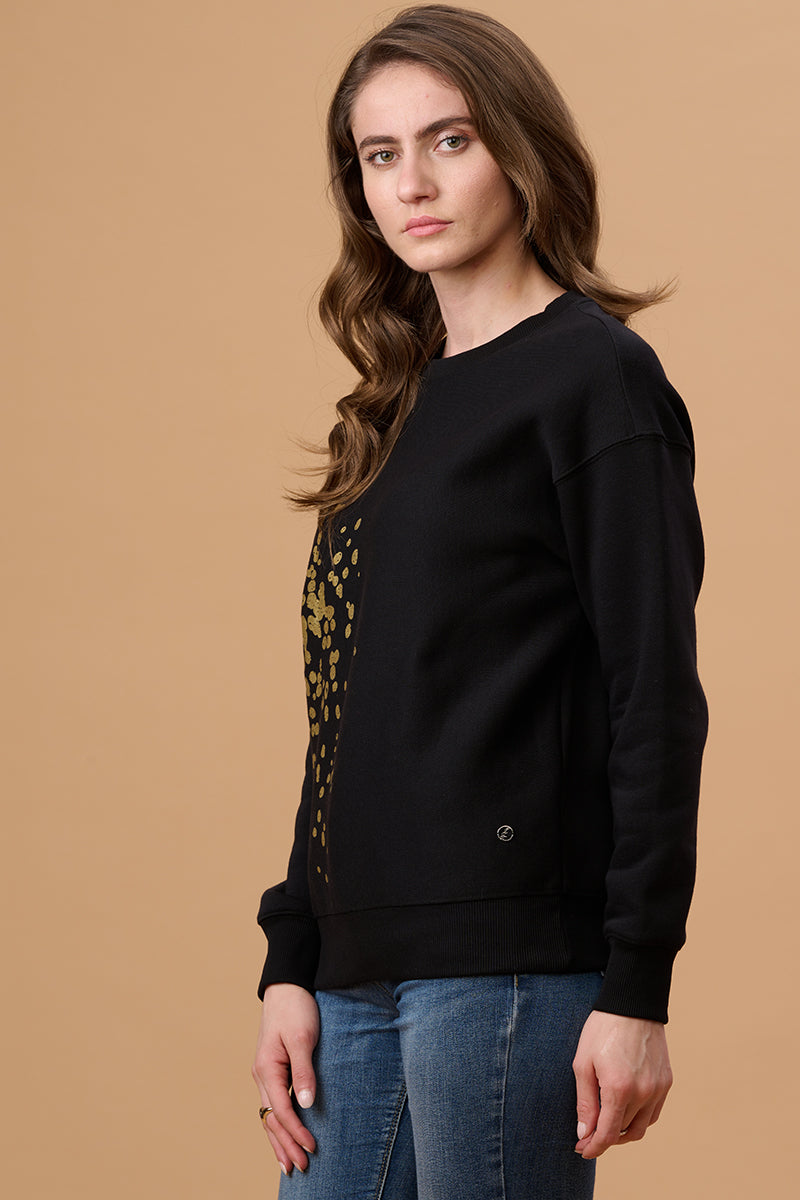 Gipsy Black Cotton /Poly Sweat Shirt