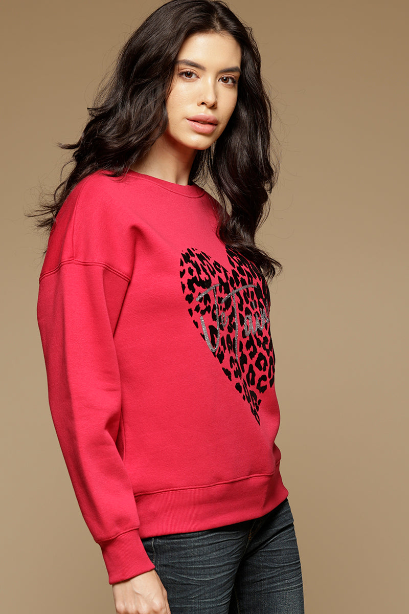 Gipsy Electric Magenta Cotton/Poly Sweat Shirt
