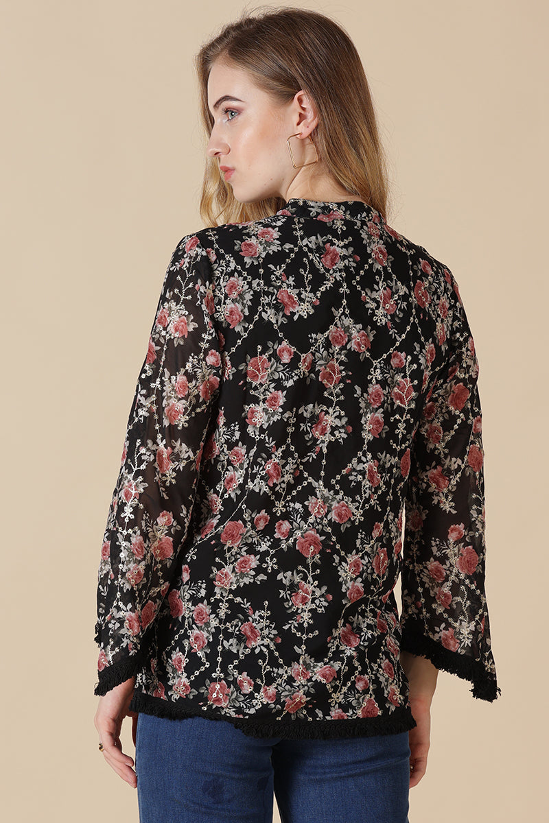 Gipsy Black Georgette Tunic